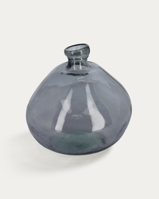 Brenna vase in 100% recycled blue glass, 33 cm