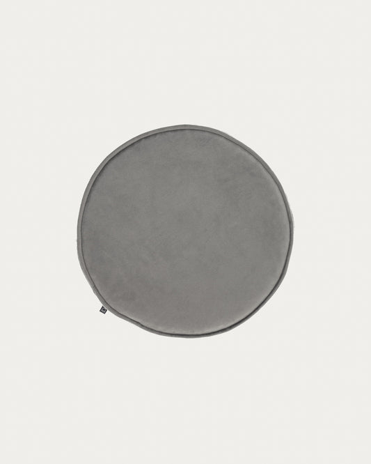 Rimca okrugli baršunasti jastuk za stolicu u svetlo sivoj boji, 35 cm