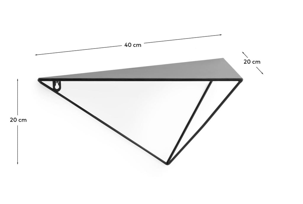 teg polica sa prizmom od čelika sa crnom završnom obradom 40 x 20 cm