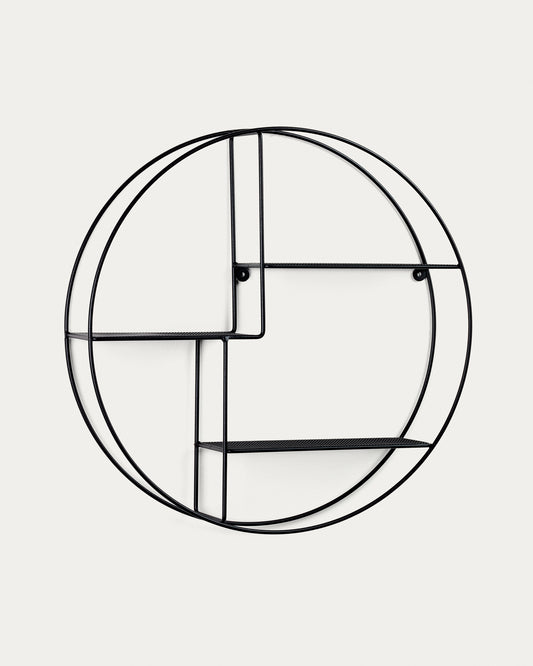 Preko zidne police od čelika sa crnom završnom obradom Ø 55 cm