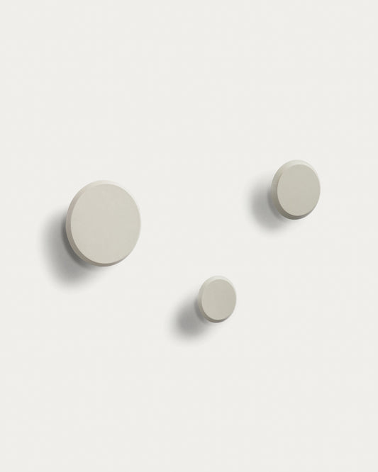 Set od 3 Nadua vešalice od punog drveta sa prirodnom završnom obradom od bež bukve.