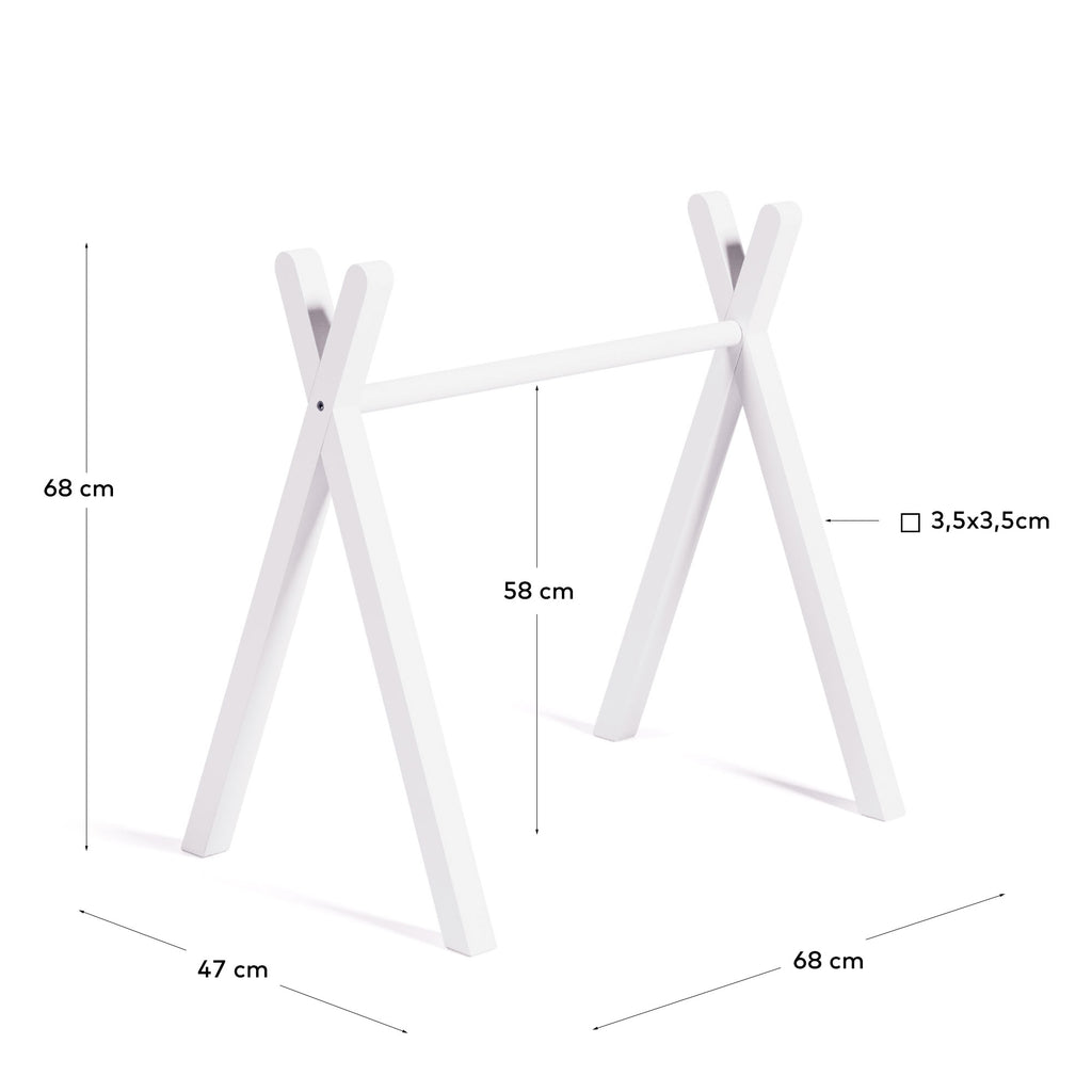 Maralis dečija teepee teretana napravljena od punog bukovog drveta sa belom završnom obradom