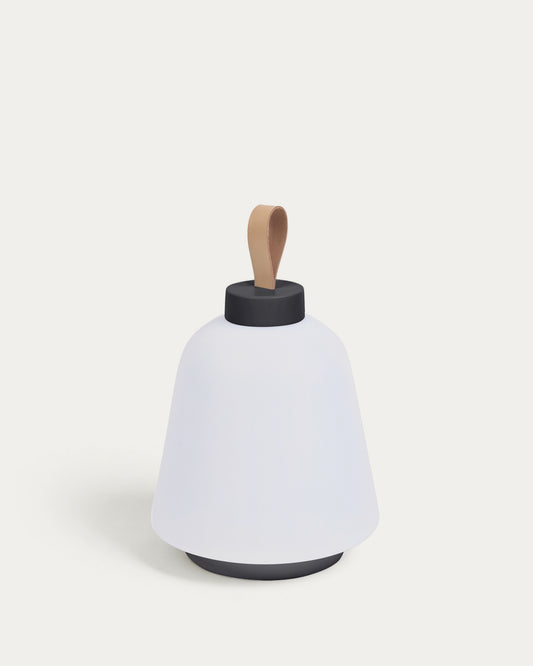 Udiya outdoor table lamp in polythene and metal with a black finish