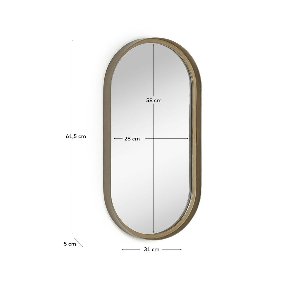 Tiare gold metal wall mirror 31 x 61,5 cm