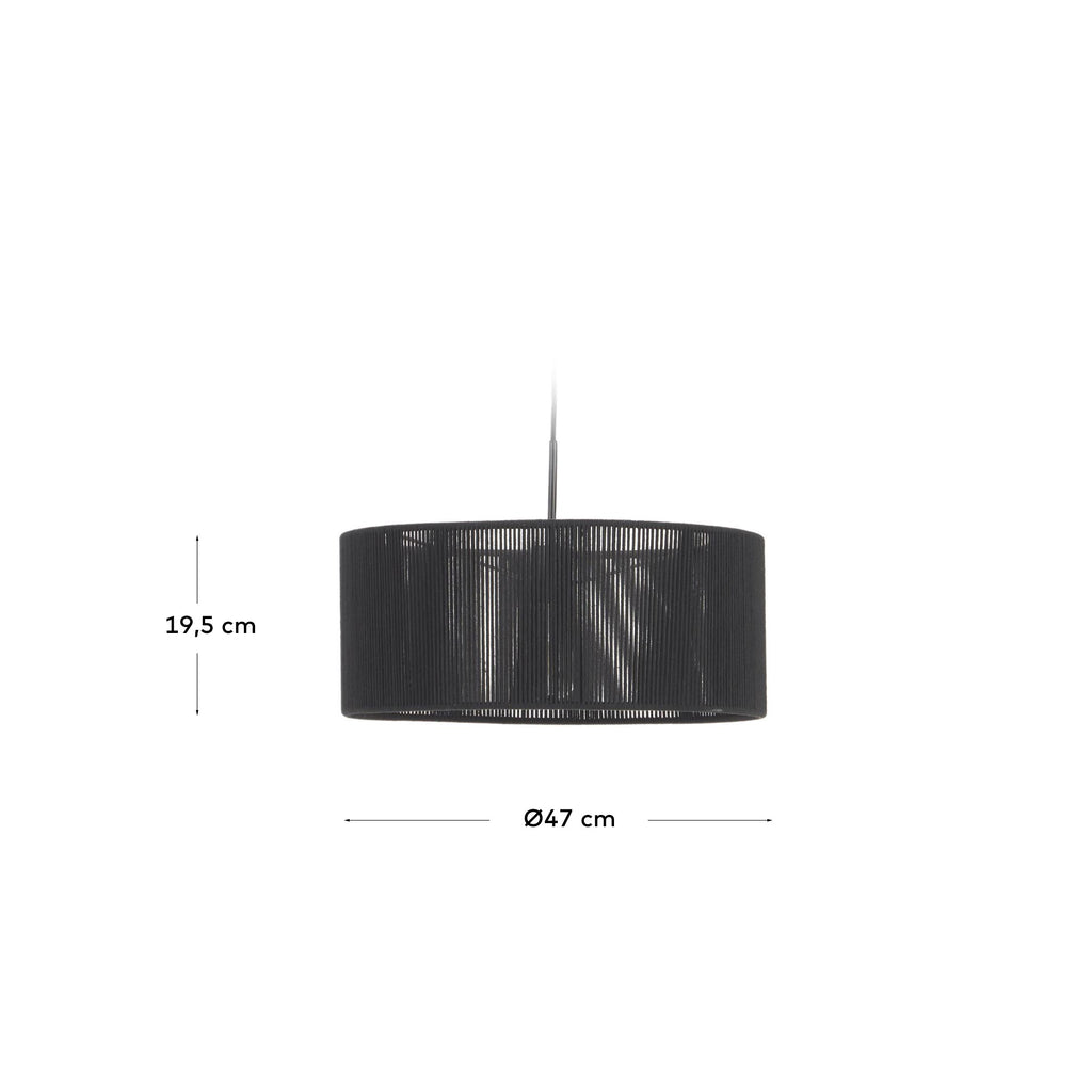 Cantia pamučna plafonska lampa sa crnom završnom obradom Ø 47 cm