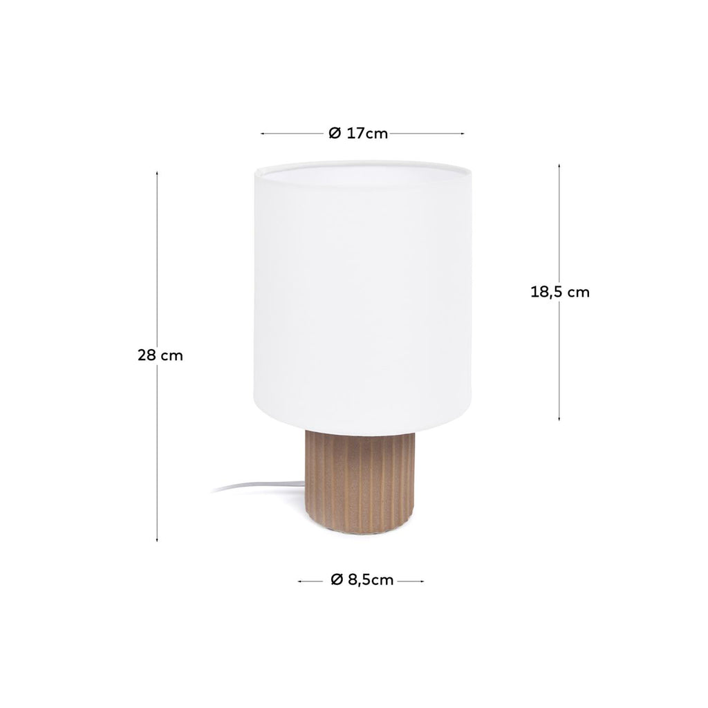 Eshe stona lampa od keramike sa terakotom i belom završnom obradom