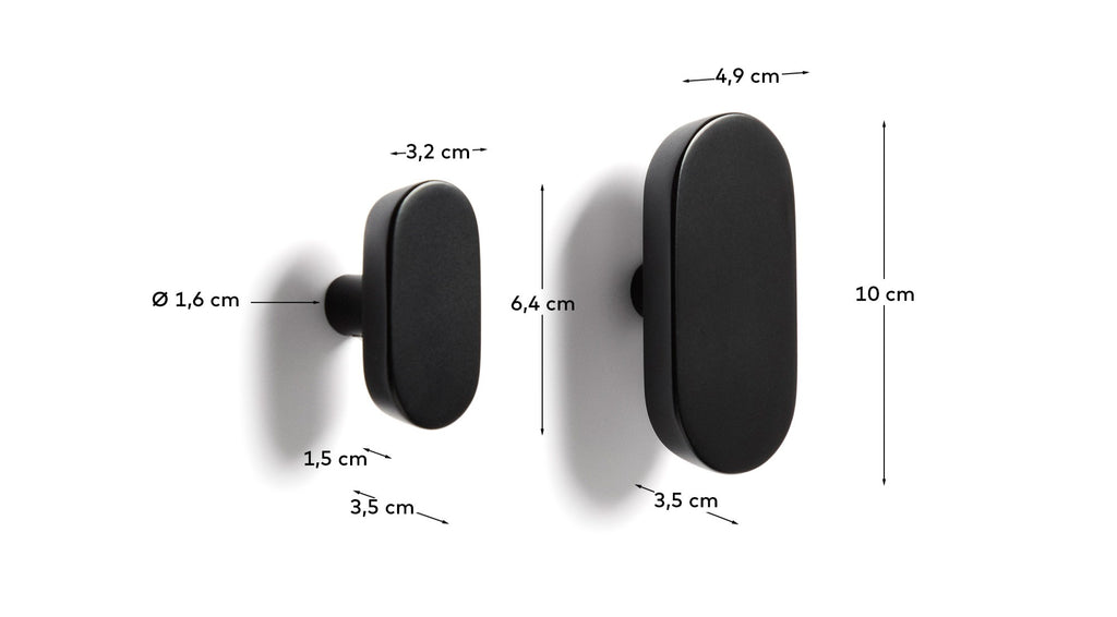 Arely set of 2 spoons in solid beech wood with black lacquer 6.5 cm / 10 cm