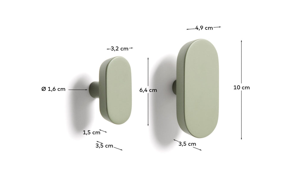 Arely set of 2 spoons in solid beech wood with green lacquer 6.5 cm / 10 cm