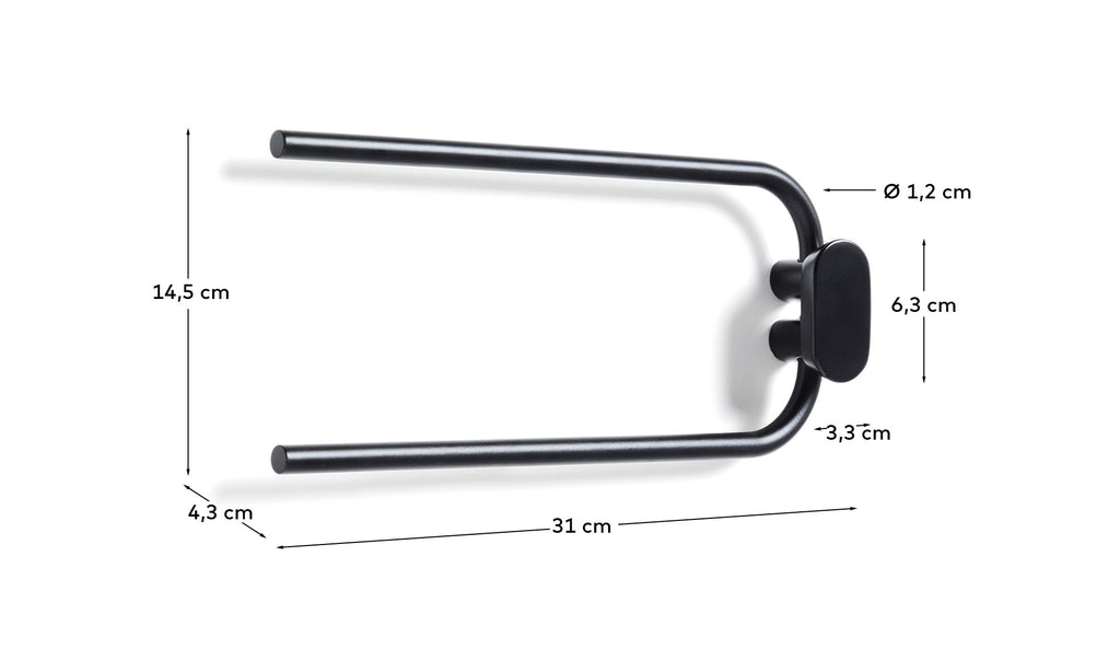 Black metal Arely double towel holder