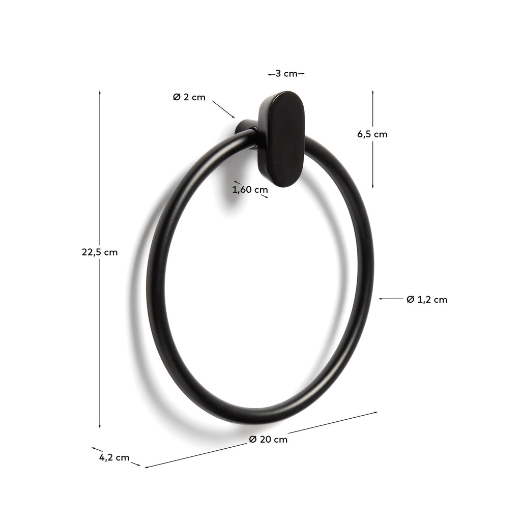 Black metal Arely towel ring