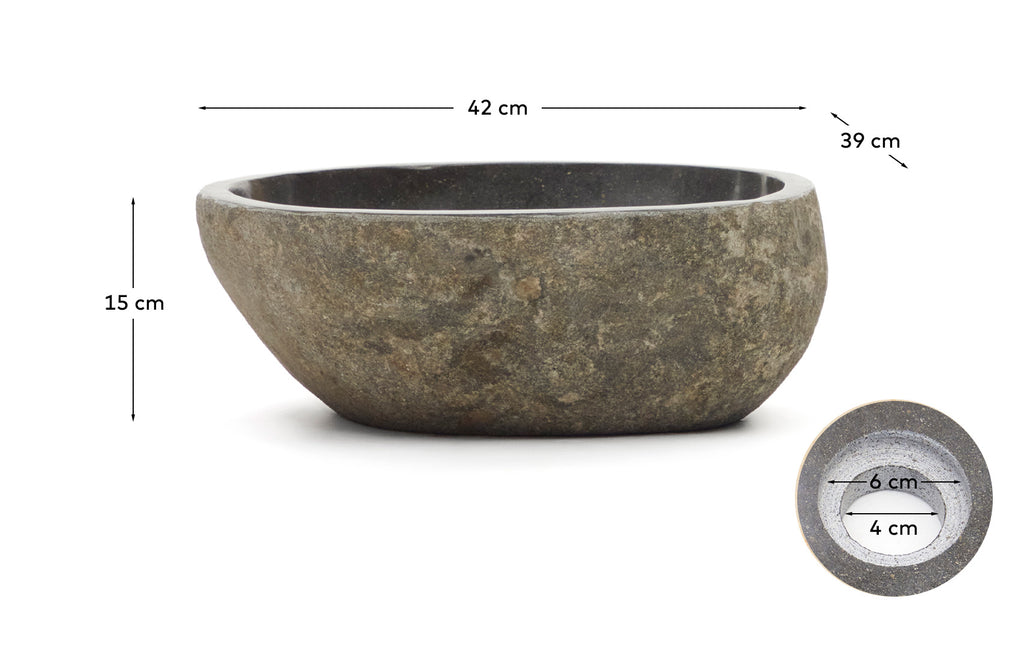 Ovara sink on top in white glazed ceramic Ø 36 cm