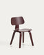Gena chair in oak veneer with burgundy finish