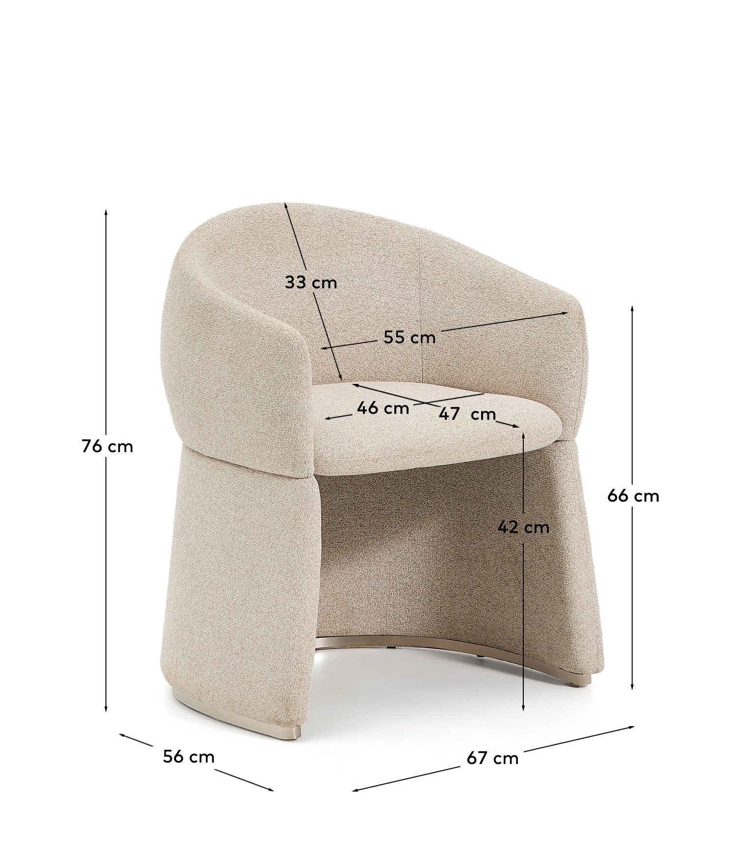 Bosca beige chenille chair