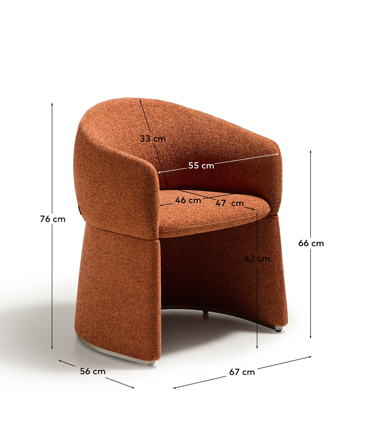 Bosca terracotta chenille chair