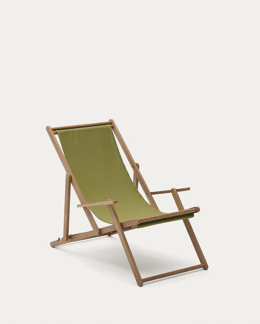 Wilara zelena vanjska sklopiva ležaljka od FSC 100% punog bagremovog drveta