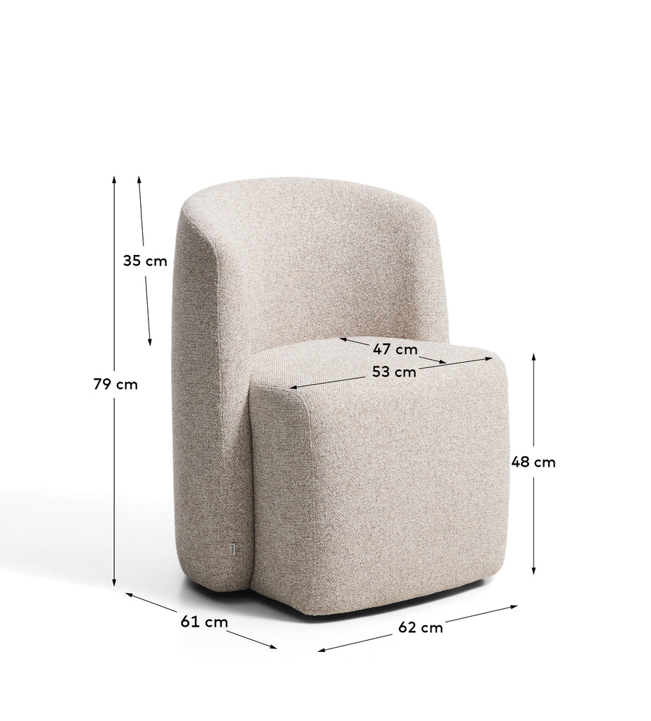 Corvena chair in beige chenille FSC Mix Credit