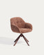 Dorina swivel chair in caramel chenille and steel legs in a caramel finish