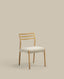 Cudia chair removable cover in beige chenille solid oak wood natural finish FSC Mix Credit