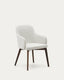 Nelida stolica od bež šenila i masivnog bukovog drveta u završnoj obradi boje oraha FSC 100%