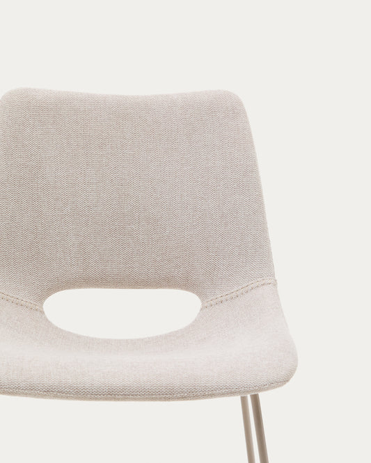 Zahara stolica u bež boji sa čeličnim nogama u bež boji