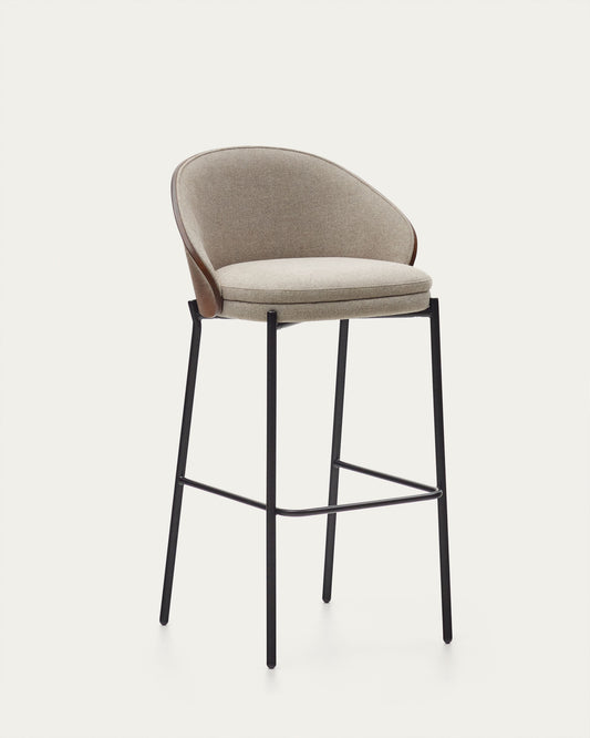 Eamy stolica svetlo braon furnir od šenila i jasena sa venge završnom obradom i crnim metalom, 77 cm