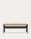 Zaide bench in solid oak wood with black finish and rope seat, 120 cm, FSC Mix Credit