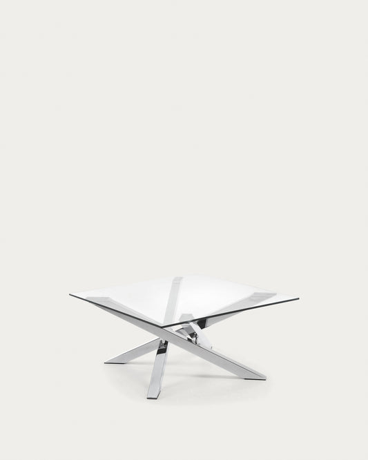 Kamido sto za kafu 90 x 90 cm na staklenim čeličnim nogama