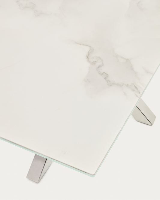 Argo sto od belog Kalos porcelana i nogu od nerđajućeg čelika, 160 x 90 cm