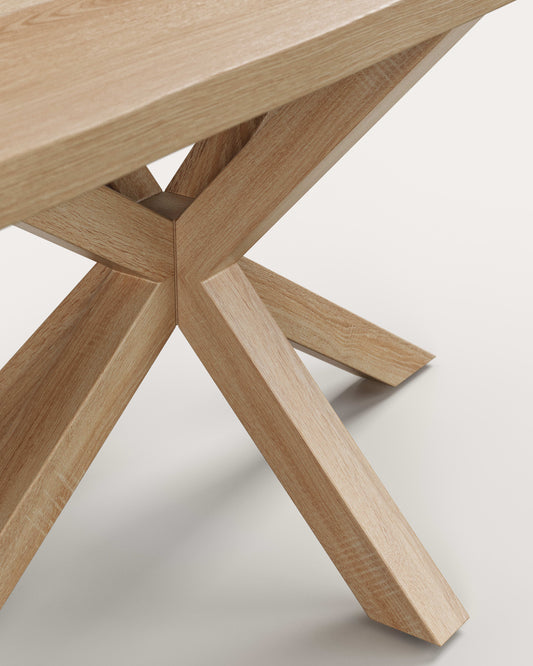 Argo sto od beljenog hrastovog furnira i čeličnih nogu sa efektom drveta 160 x 90 cm