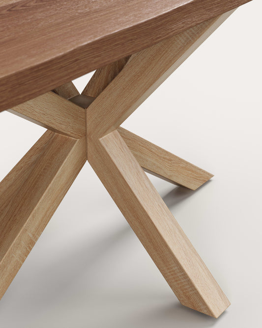 Argo sto od starog hrastovog furnira i čeličnih nogu sa efektom drveta 180 x 100 cm