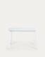 Axis white glass extendable table with white steel legs 120 (180) cm