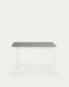 Axis extendable ceramic table with Hydra Plomo finish and white steel legs 120 (180) cm 