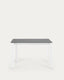 Axis porcelain extendable table in Volcano Rock finish with white steel legs 120 (180) cm