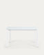 Axis white glass extendable table with white steel legs 140 (200) cm
