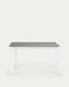 Axis porcelain extendable table in Hydra Lead finish with white steel legs 140 (200) cm