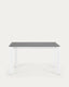 Axis porcelain extendable table in Volcano Rock finish with white steel legs 140 (200) cm