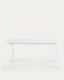 Axis white glass extendable table with white steel legs 160 (220) cm