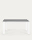 Axis porcelain extendable table in Volcano Rock finish with white legs 160 (220) cm