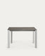 Axis extendable ceramic table with Vulcano Ceniza finish and grey steel legs 120 (180) cm 