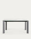 Axis porcelain extendable table in White Kalos finish with anthracite legs 160 (220) cm