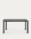 Axis extendable porcelain table with Volcano Rock finish and dark grey legs, 160 (220) cm