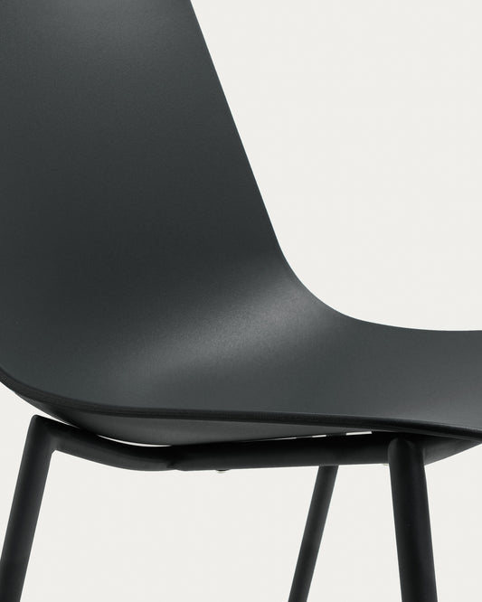 Whatts chair with steel legs in black finnish