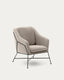 Brida armchair in beige and steel legs with black finish