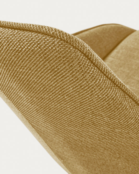 Jenna senf okretna stolica sa čeličnim nogama sa crnom završnom obradom FSC 100%