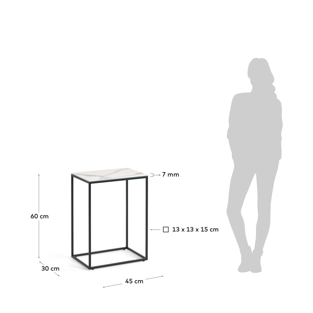 Rewena pomoćni sto porcelan Kalos Blanco završna obrada 45 x 30 cm