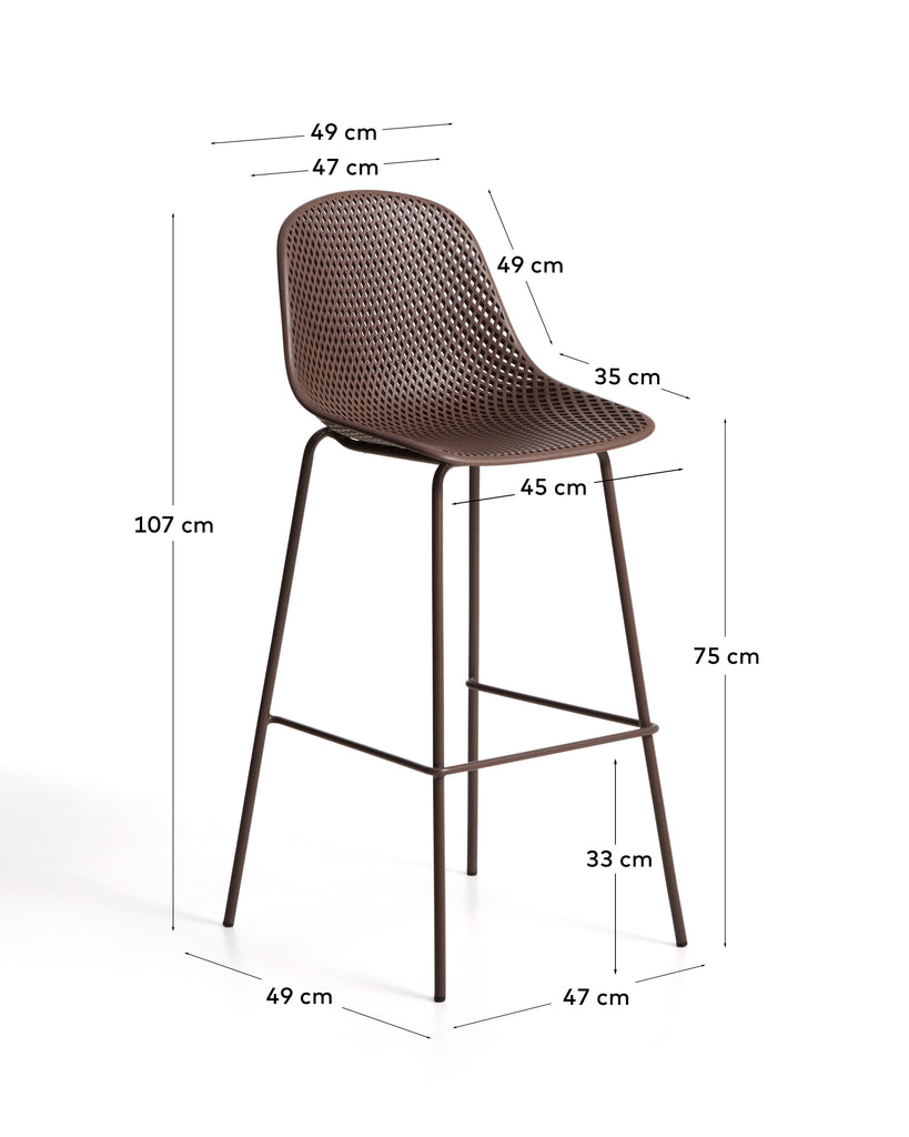 Tabure za spoljašnju upotrebu Quinby braon 75 cm
