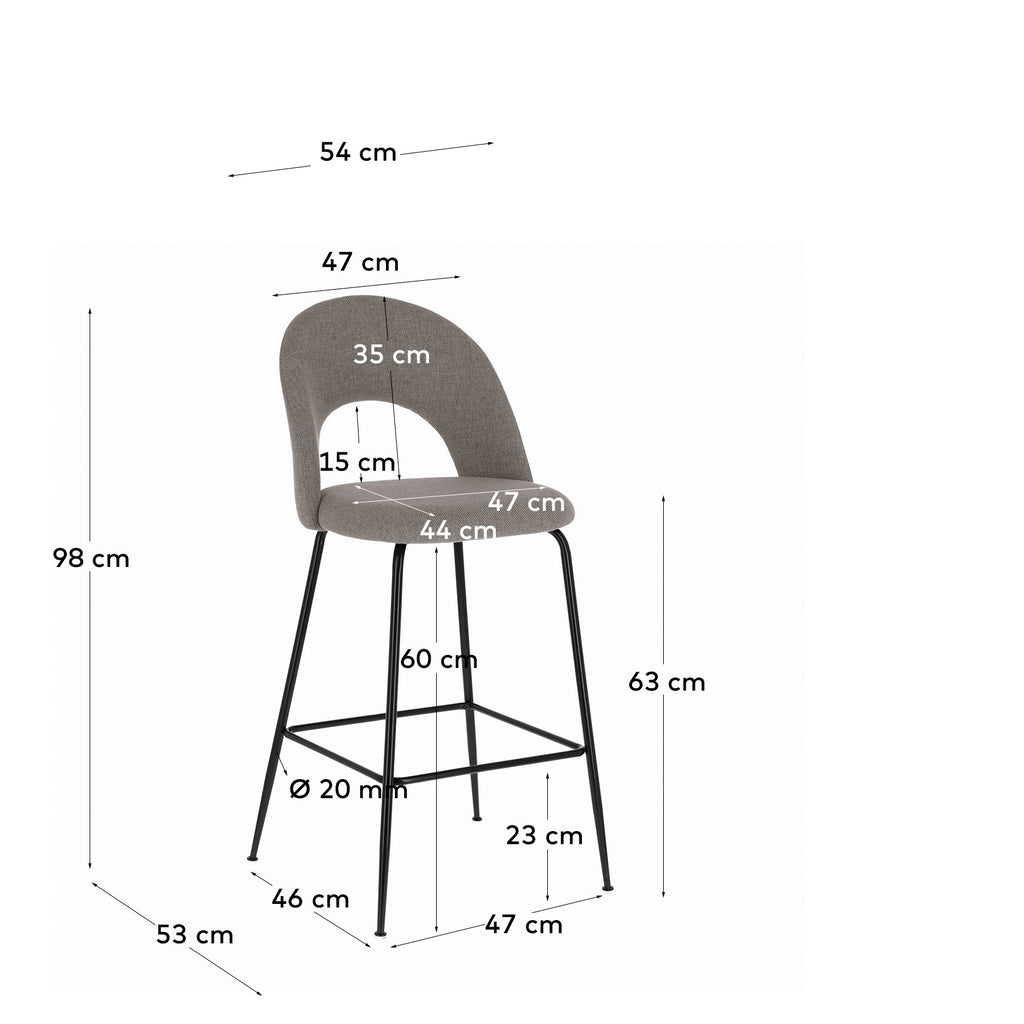 Mahalia svetlo siva visina stolice 63 cm FSC 100%