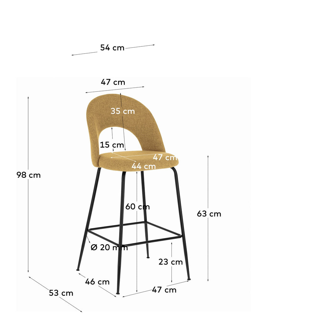 Mahalia senf-žuta visina stolice 63 cm FSC 100%