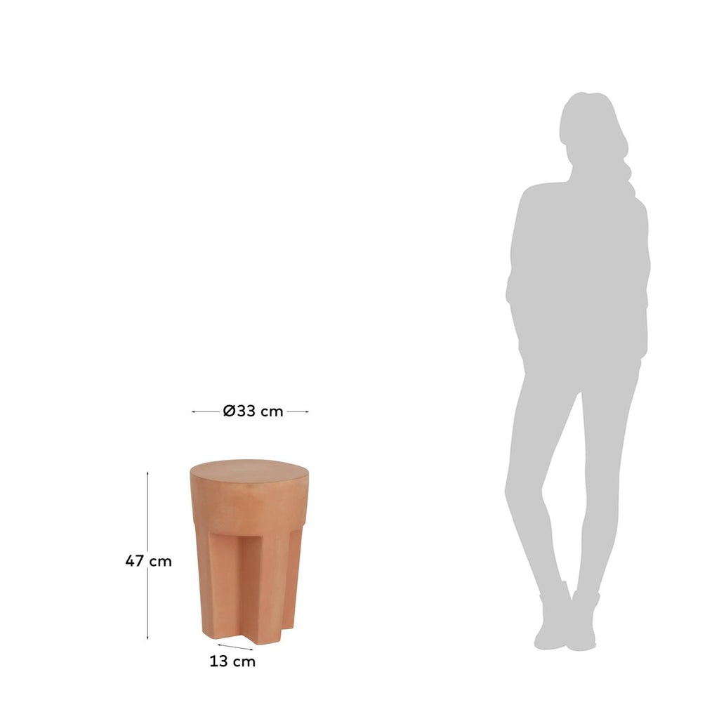 Vilena okrugli spoljni pomoćni sto od terakote, Ø 33 cm