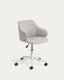 Einara svetlo siva kancelarijska stolica i noge od čelika u mat beloj boji